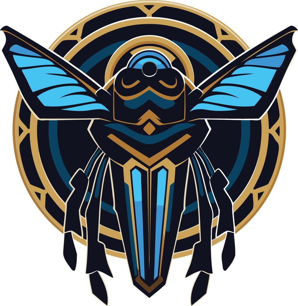 Abstract Geometric Creature Design with Wings vector