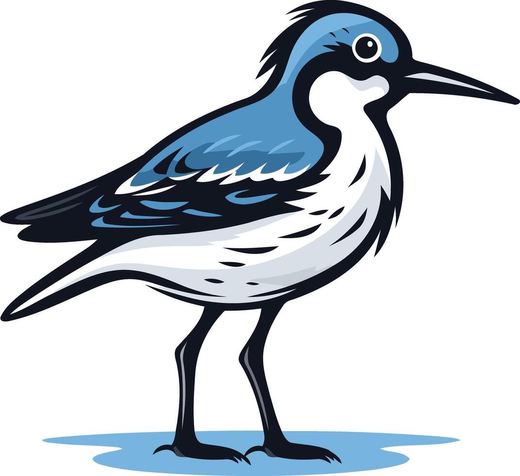 Cartoon Illustration of a Blue Bird vector