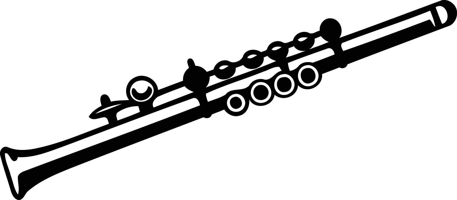 A simple black and white illustration of a flute, perfect for music related projects vector