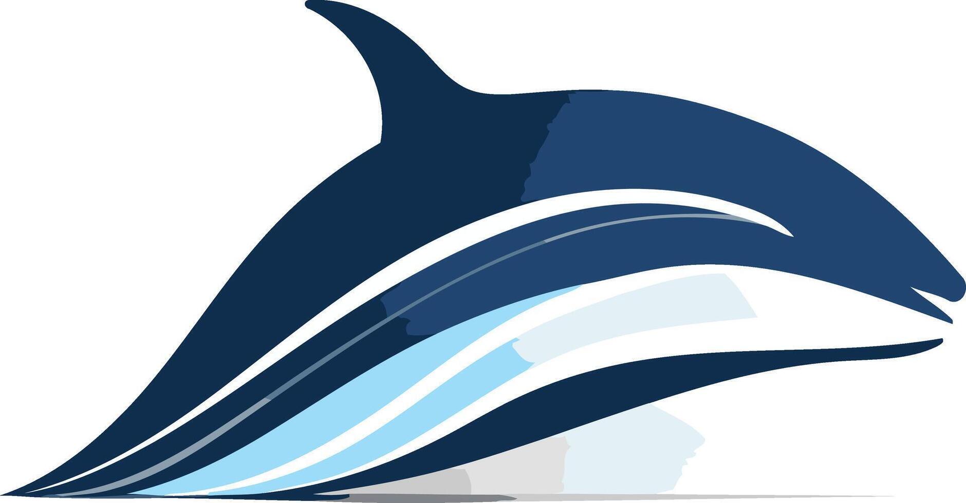 Stylized Dolphin Leaping Through Waves vector
