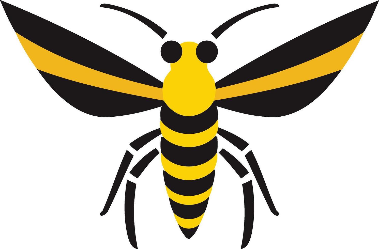 Yellow and Black Wasp Illustration vector