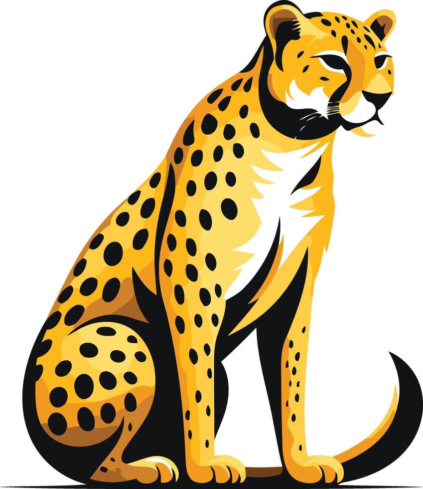 A Sitting Cheetah with a Bold and Striking Design vector