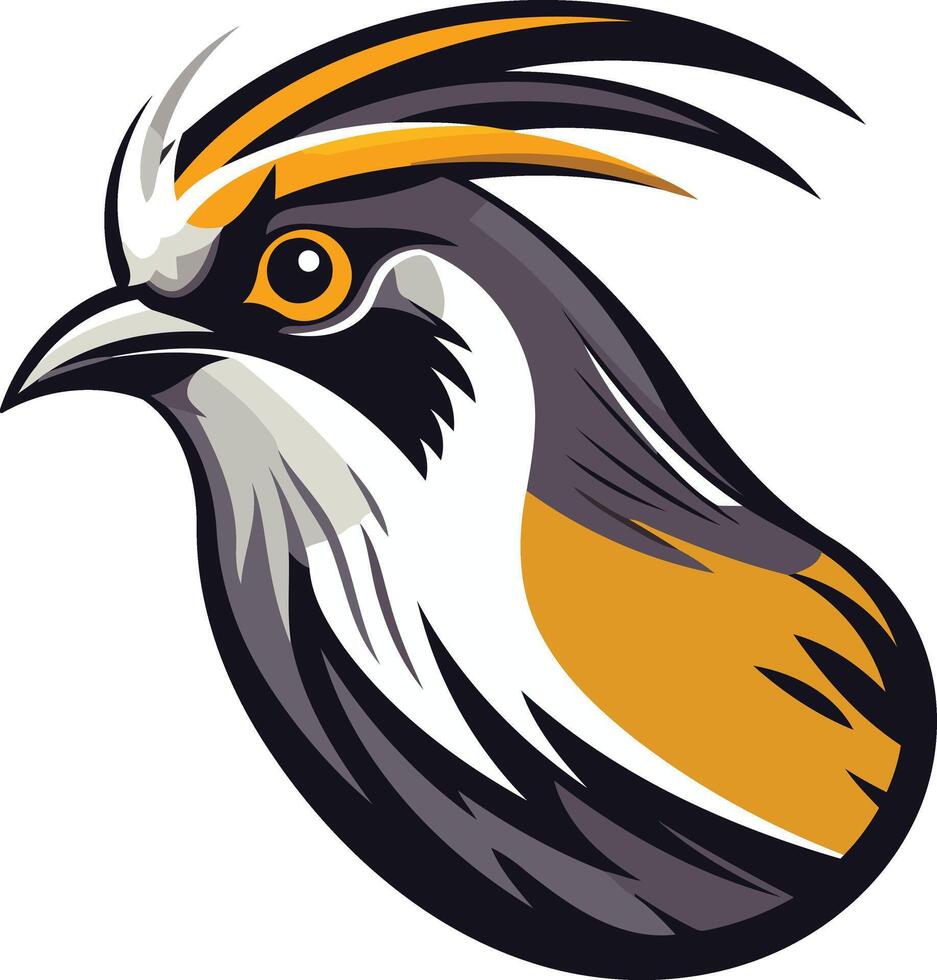 Bird Illustration with Dynamic Yellow and Black Feathers vector