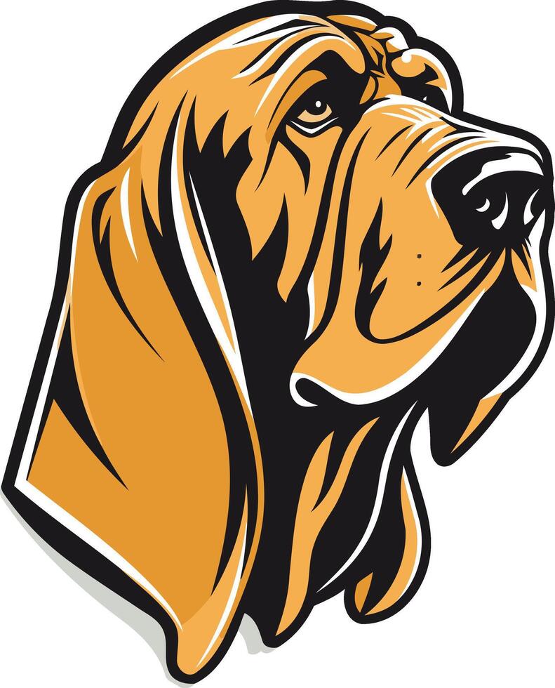 Bloodhound Portrait A Loyal Companion vector