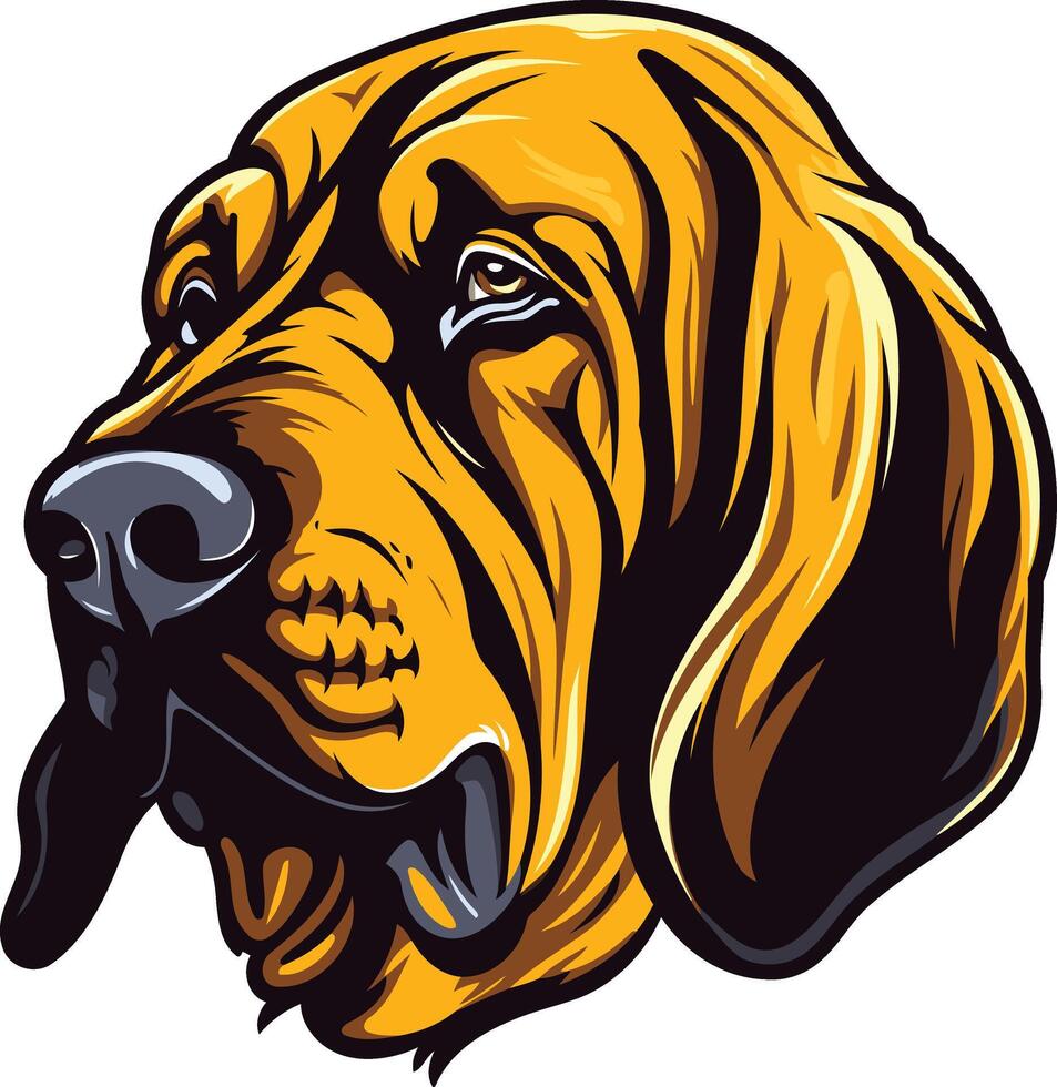 Close-up Portrait of a Bloodhound vector