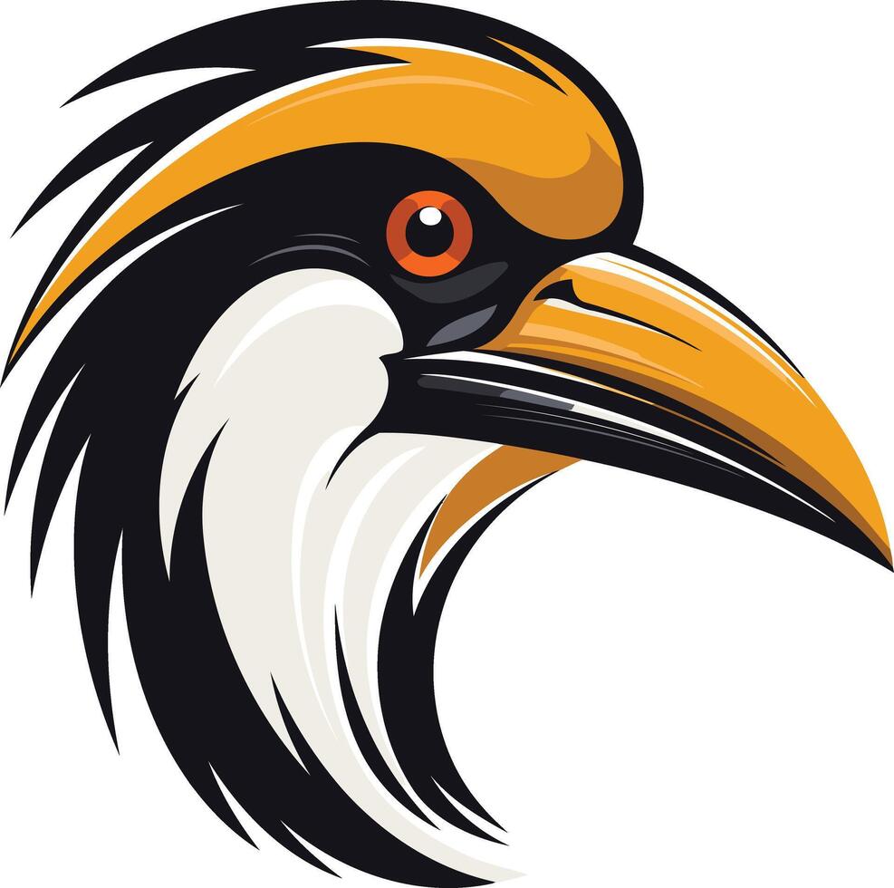 Hornbill Bird Head Illustration vector