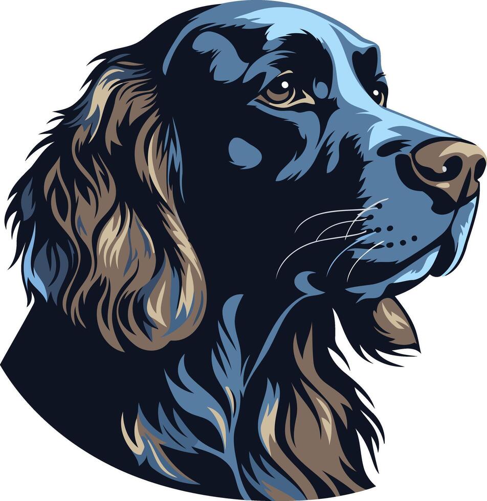 Black and Blue Dog Portrait vector