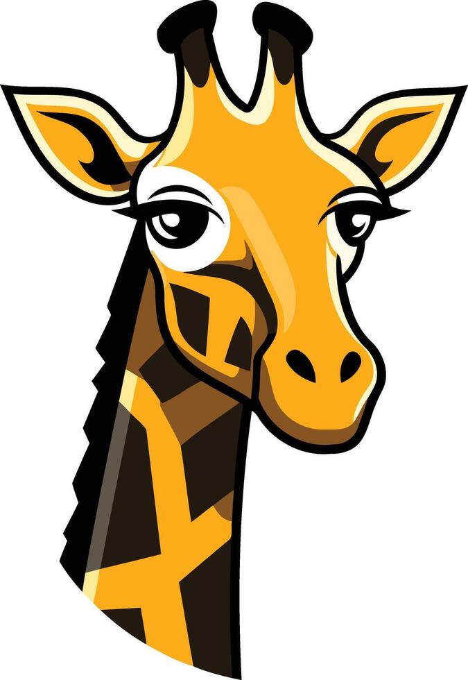 Cartoon Giraffe Head Close Up vector