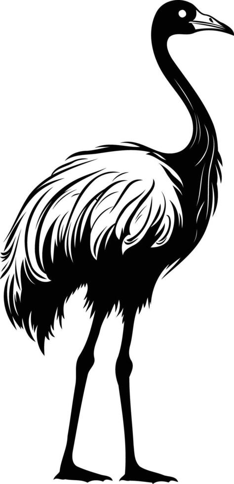 A simple yet striking silhouette of an ostrich vector