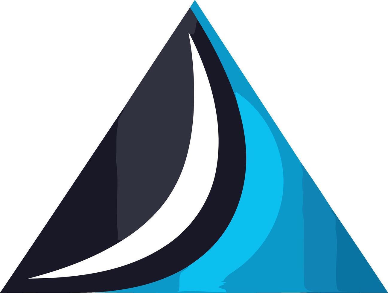 Abstract Triangle Logo Design with Blue and Black vector