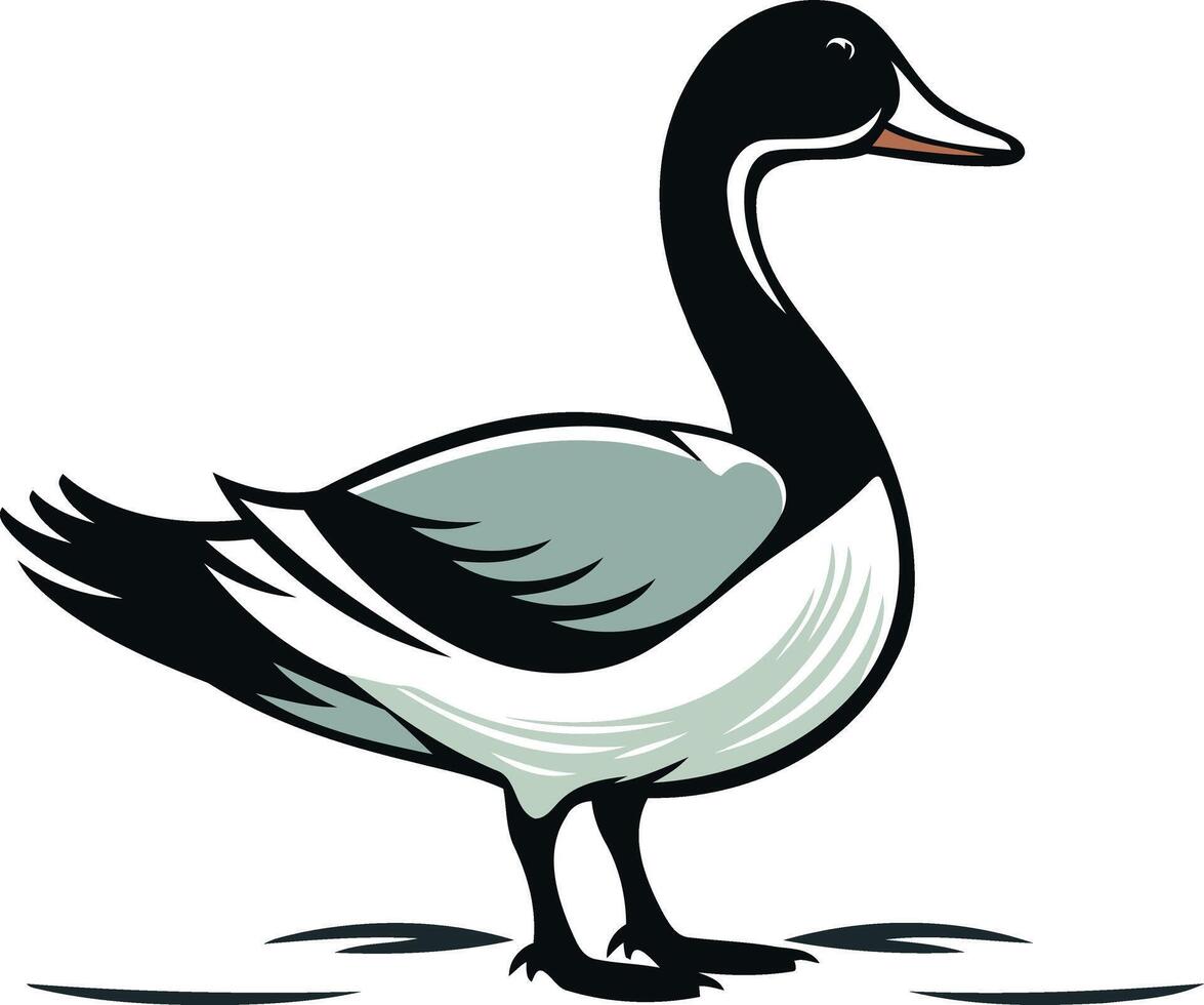 Goose Illustration with White Background vector