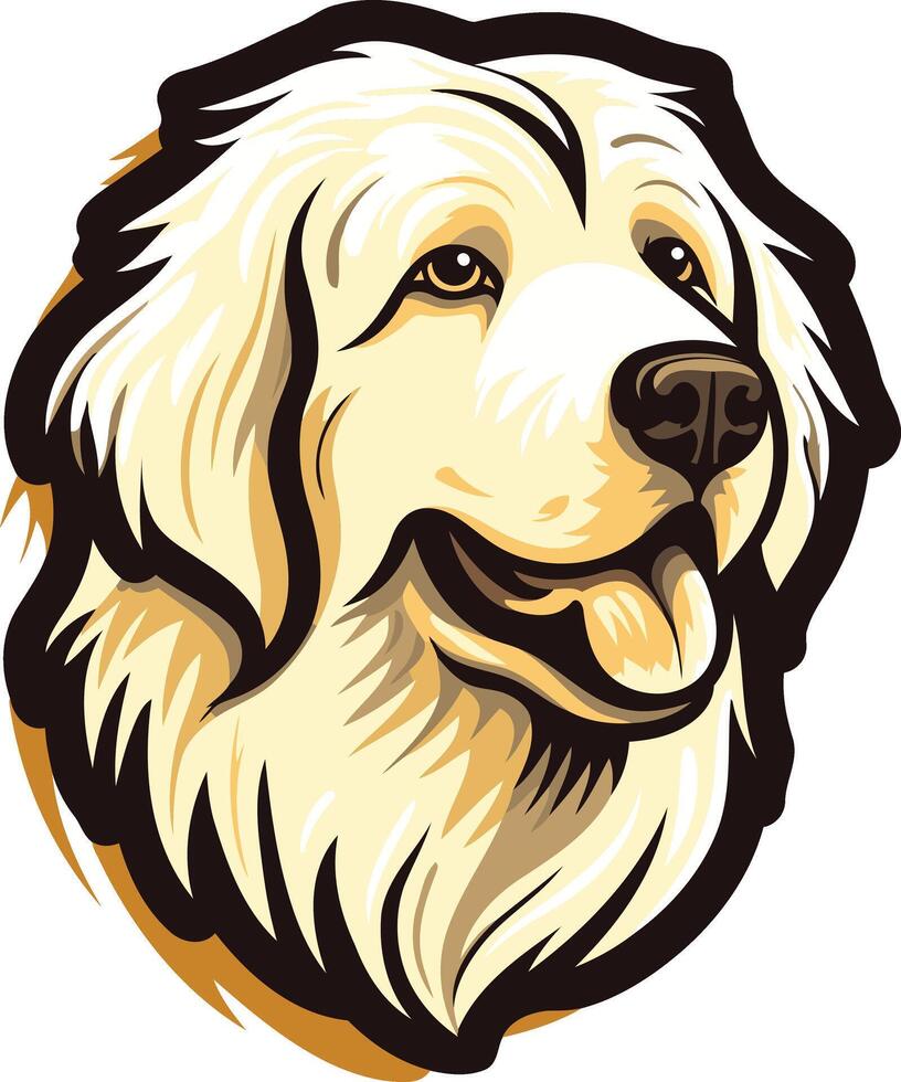 Portrait of a Happy Golden Retriever vector