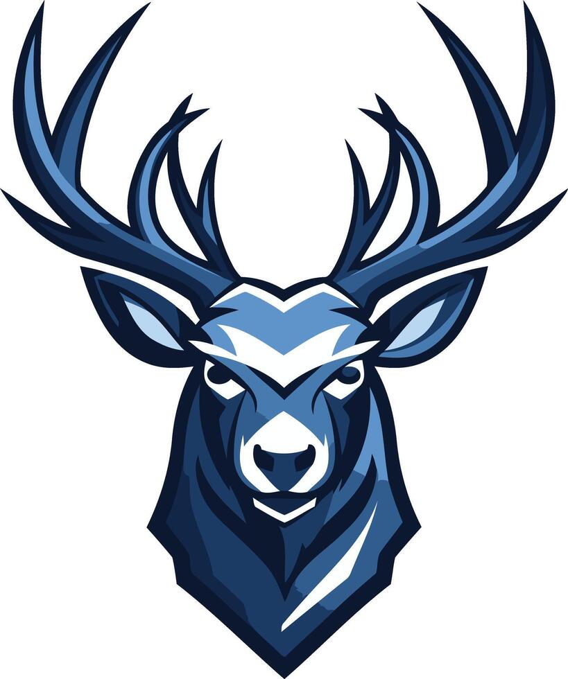 Blue Stag Mascot Logo Design vector