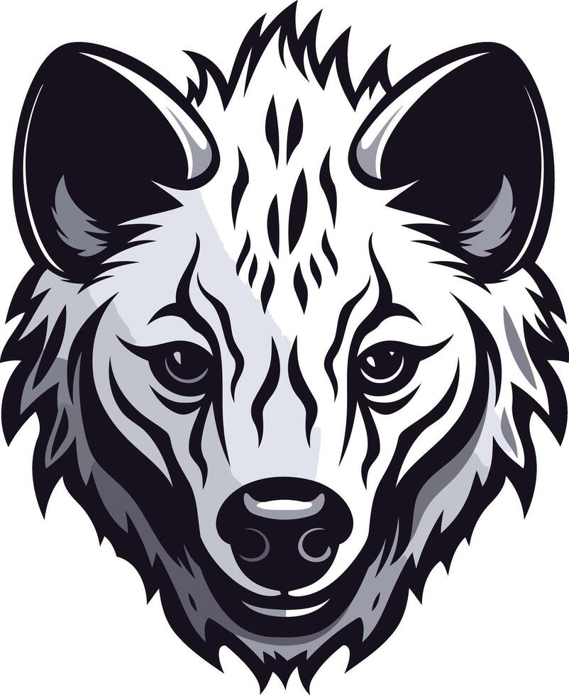 Striped Hyena Head Illustration vector