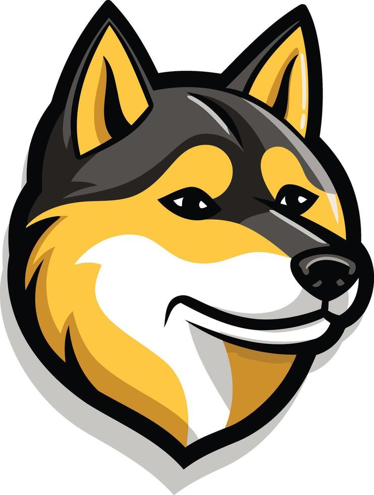 Smiling Cartoon Shiba Inu Mascot vector