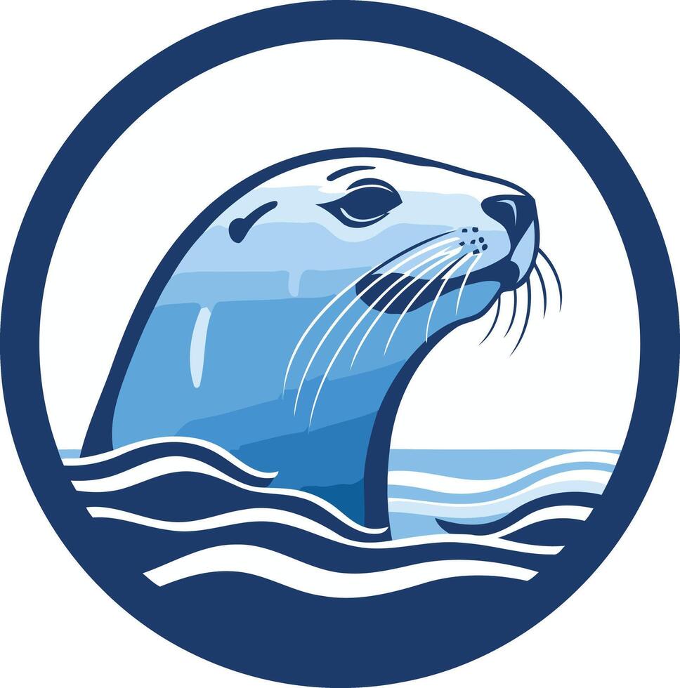 Harbor Seal in Circle Logo vector