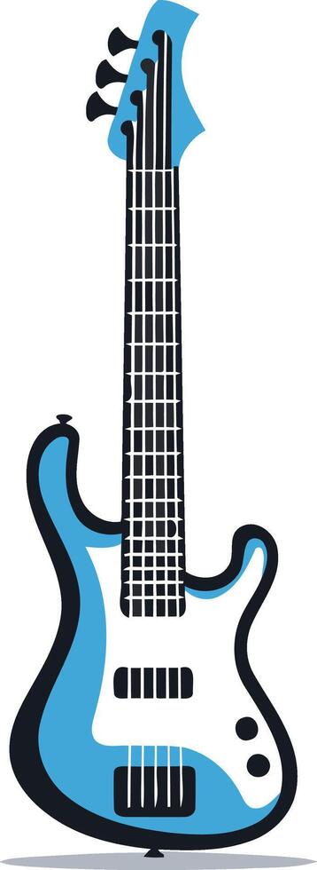 Blue Bass Guitar Illustration vector
