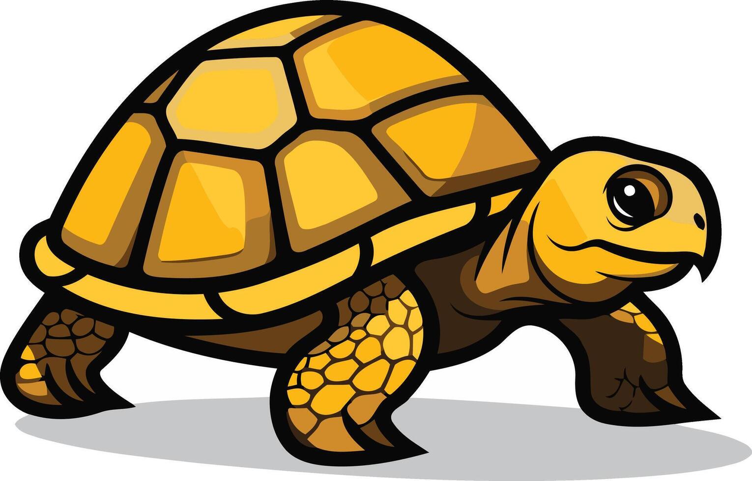 Cartoon Illustration of a Yellow Tortoise vector