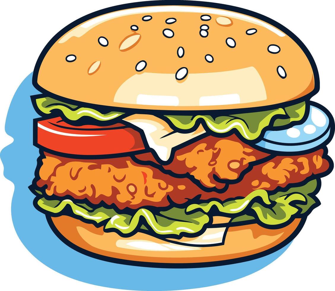 Delicious Double Patty Burger vector