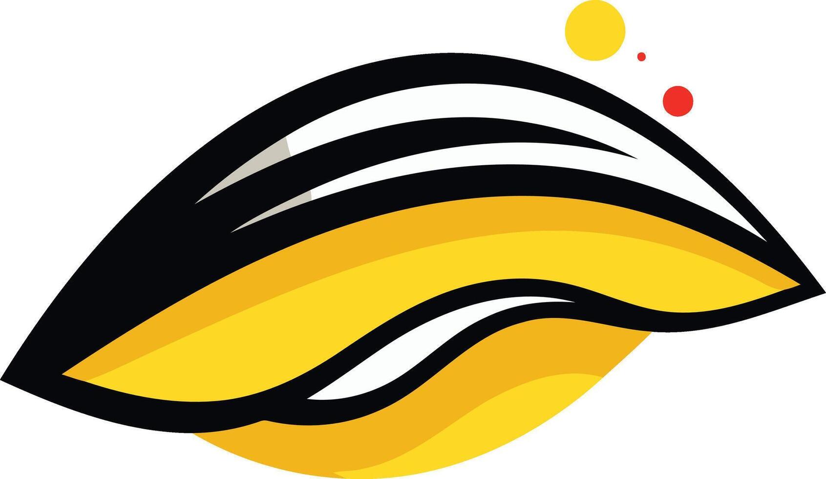 Abstract Yellow and Black Curved Design vector