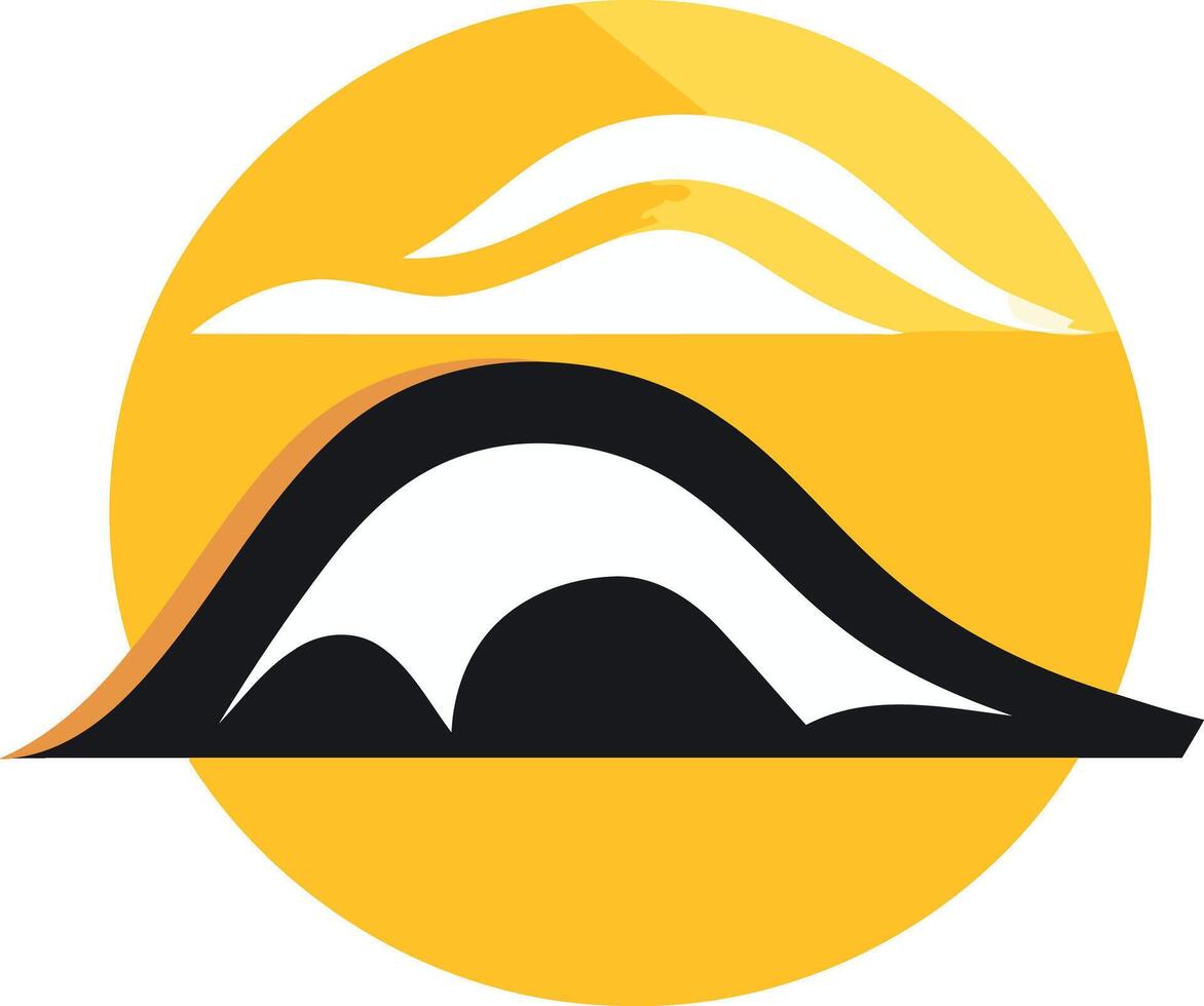 Abstract Illustration of a Sunset Over Mountains vector