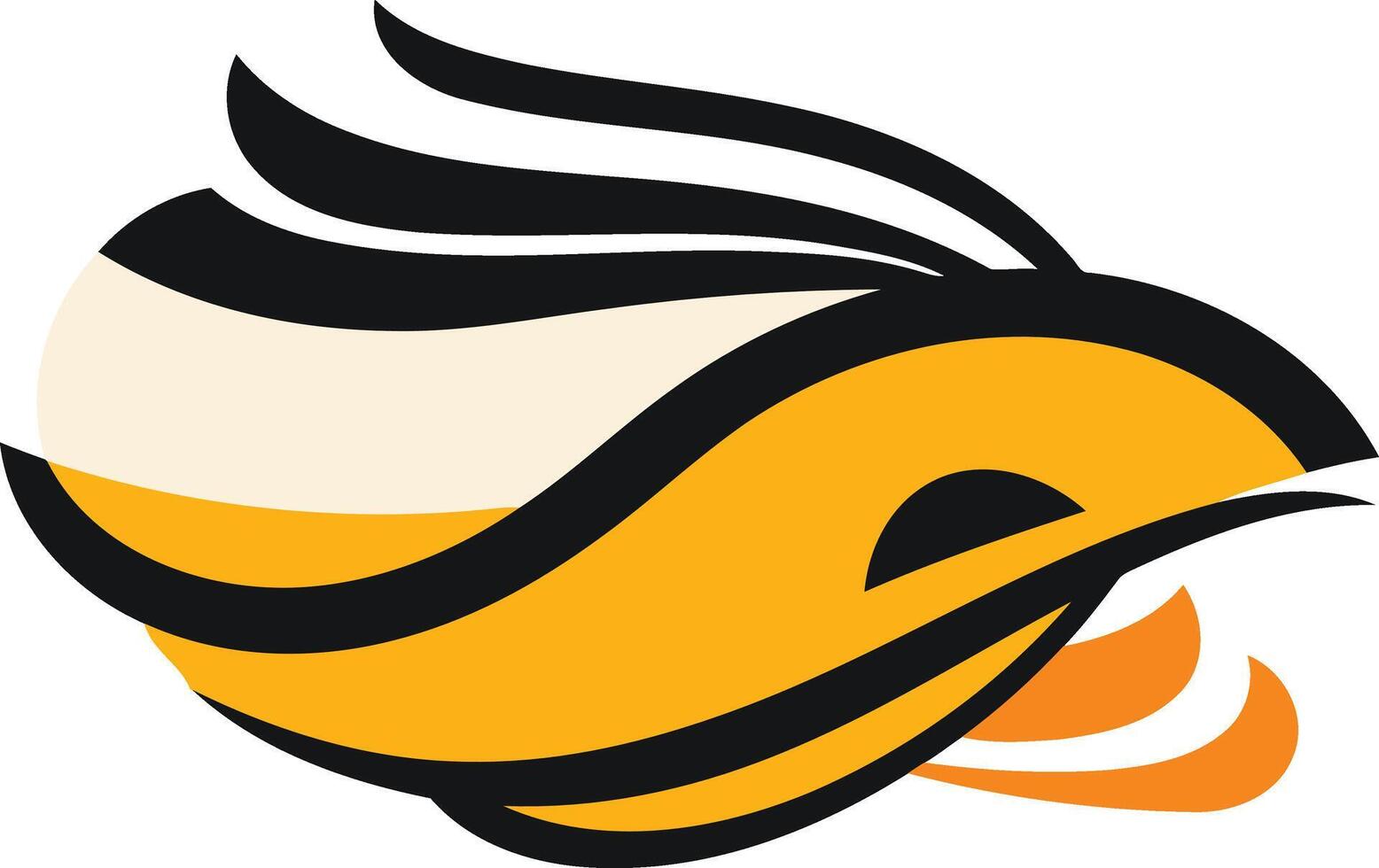 Abstract Yellow and Black Bird Design vector
