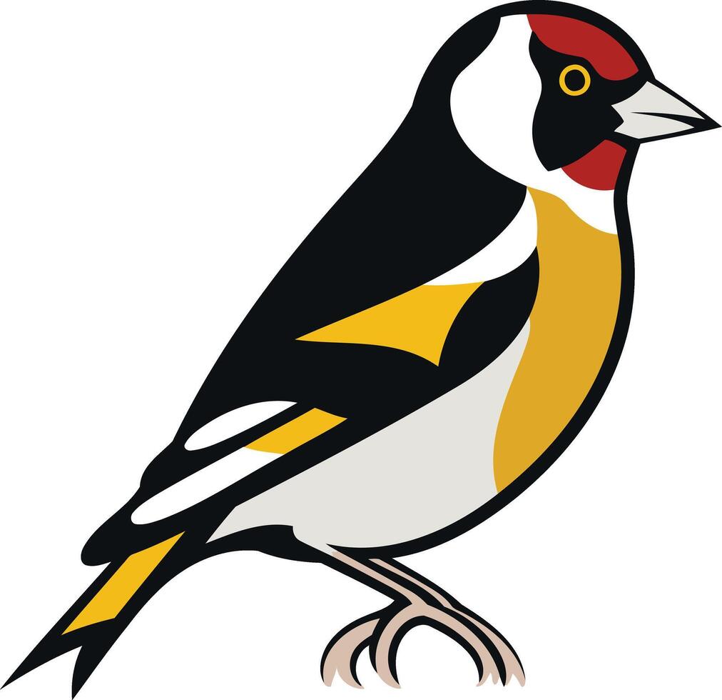 Colorful Illustration of a Goldfinch vector