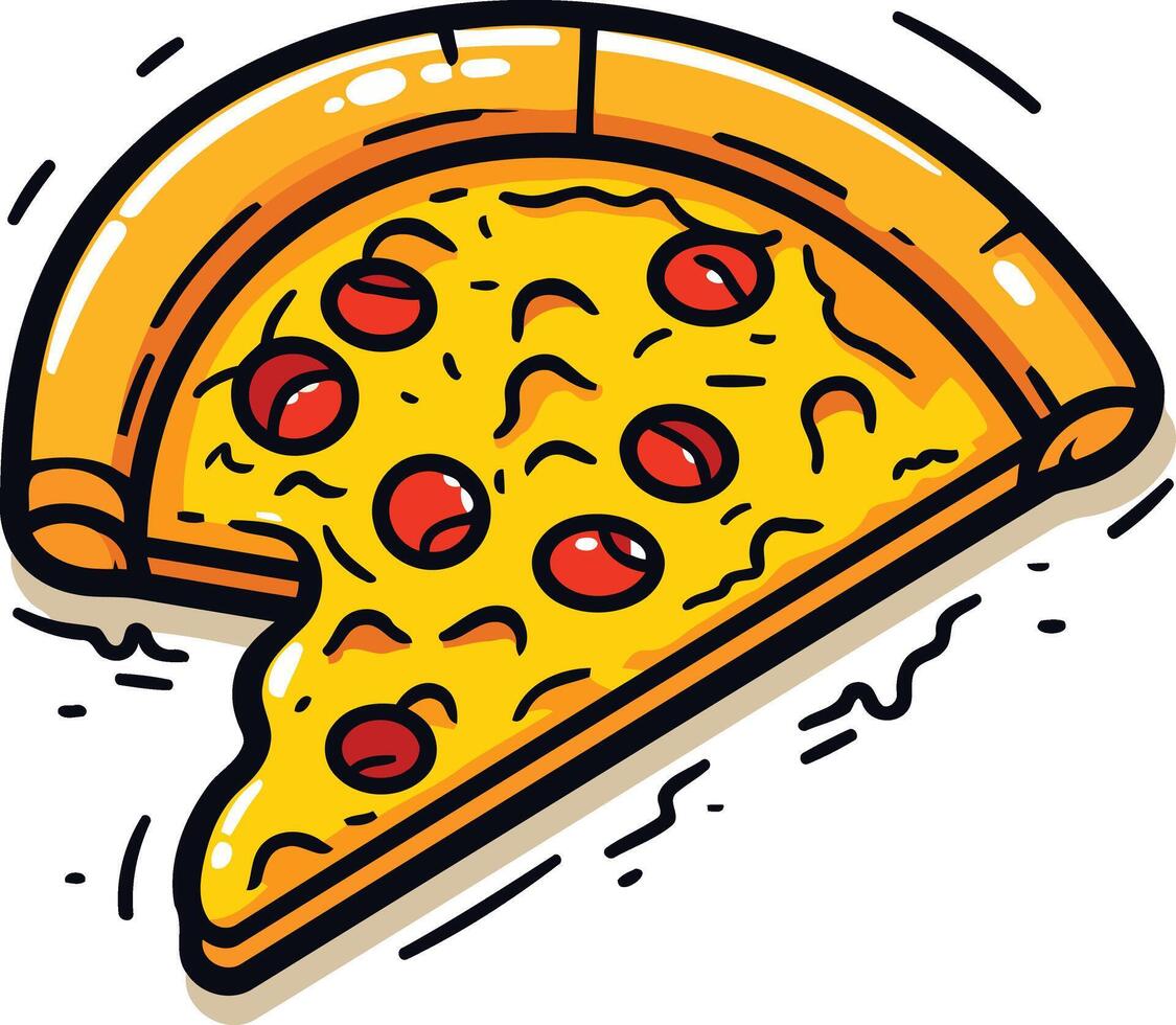 A Delicious Slice of Pizza with Pepperoni vector