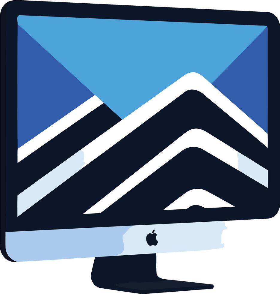 Abstract Mountain Landscape on a Computer Screen vector