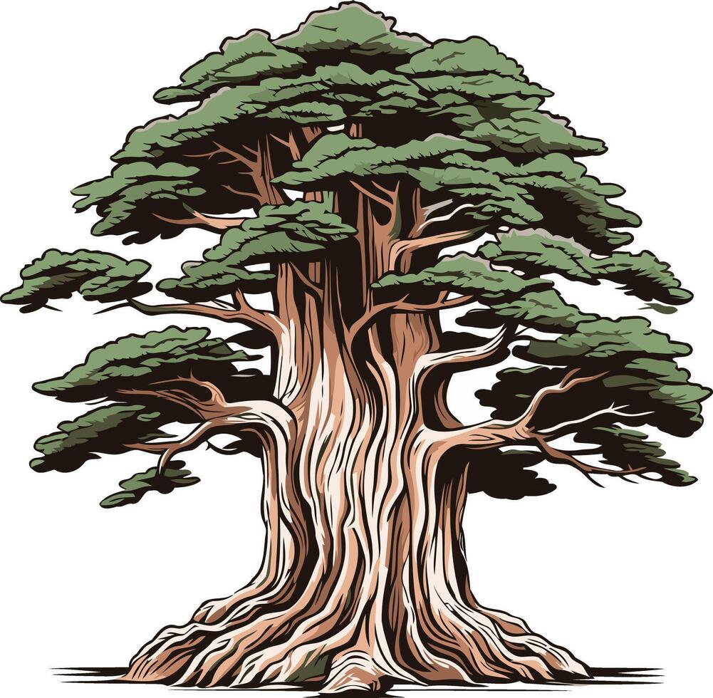Ancient Tree Illustration vector