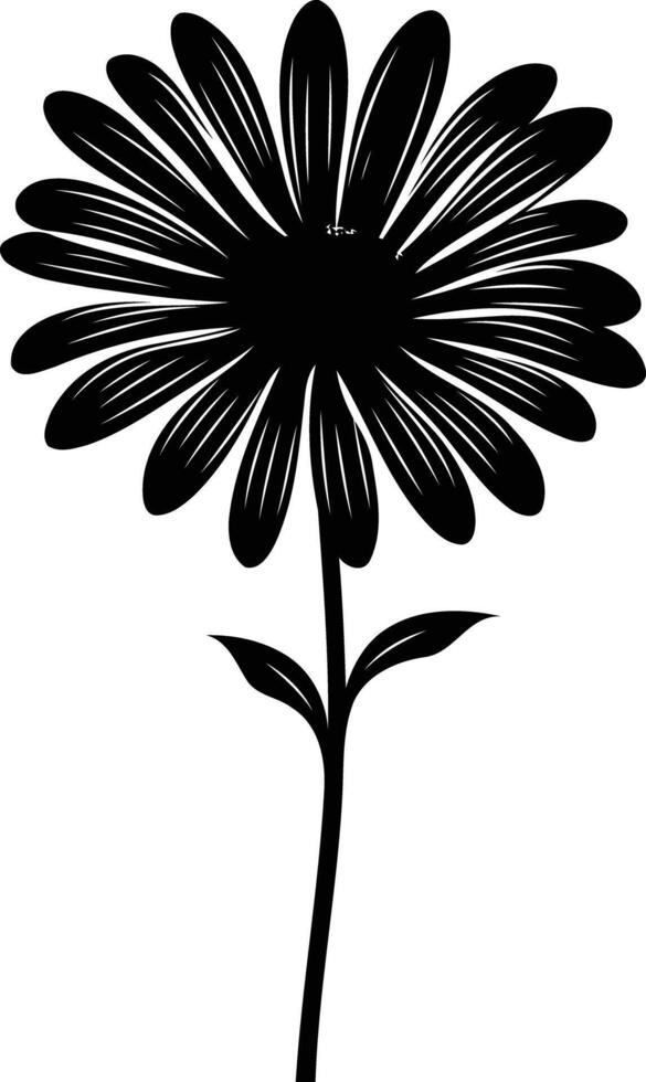 Simple and elegant black silhouette of a daisy flower vector