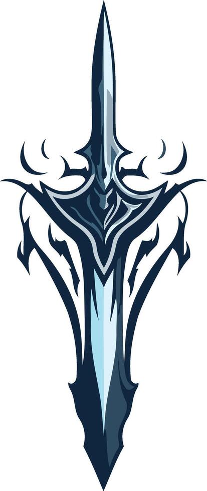 Stylized Illustration of a Blue Sword vector