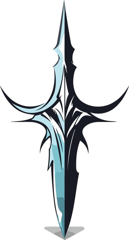 Stylized Sword Design in Black and Blue vector