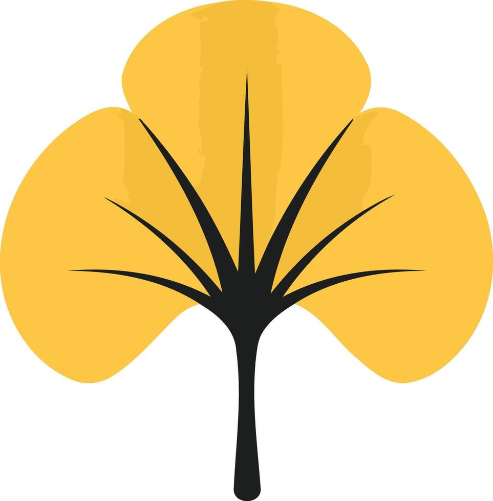 Ginkgo Leaf in Simple Design vector
