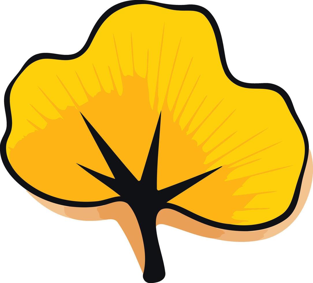 Yellow Ginkgo Leaf Illustration vector