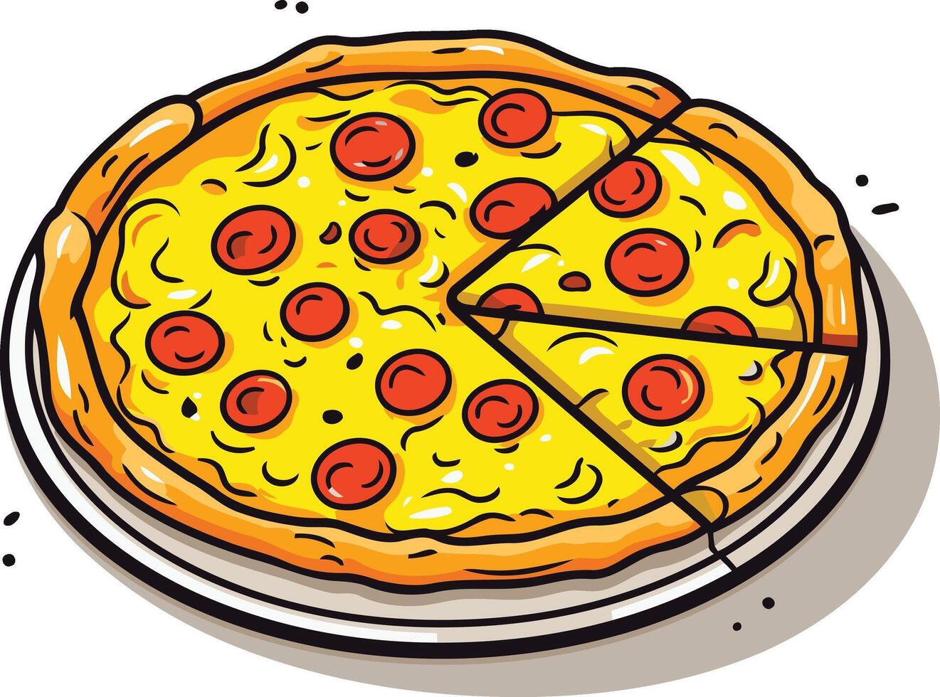 A Delicious Pizza with One Slice Removed vector