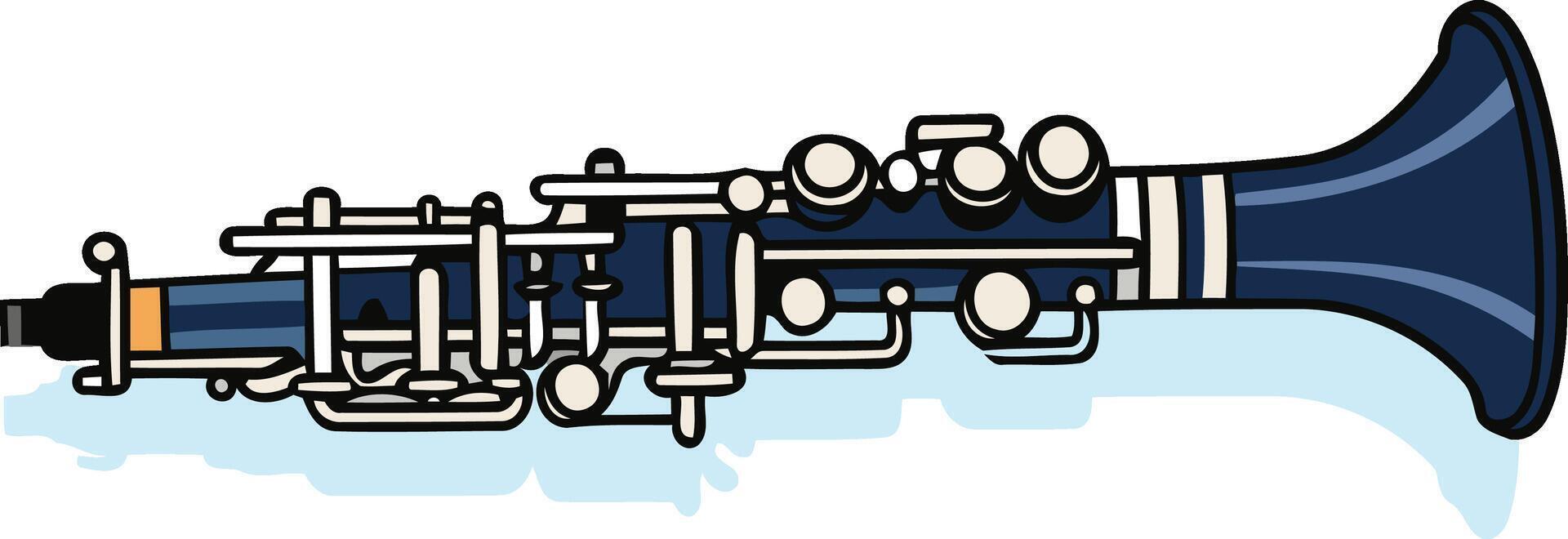 Blue Clarinet with White Keys vector