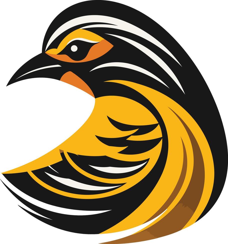 Black and Yellow Bird Mascot Illustration vector