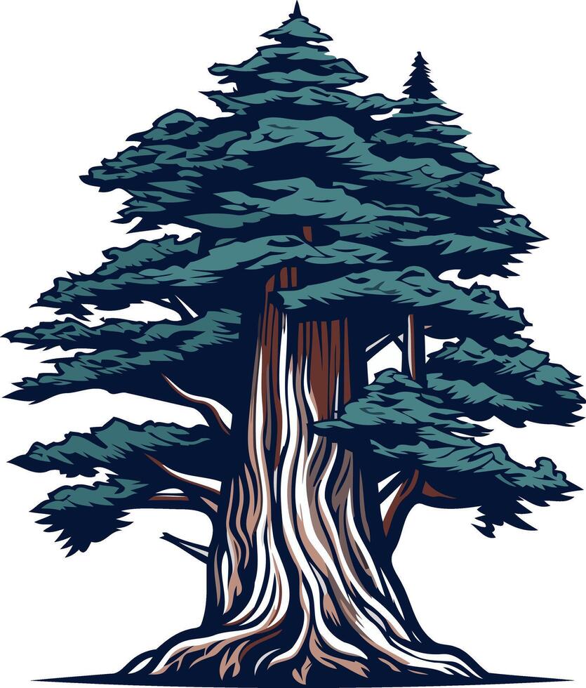 Majestic Evergreen Tree Illustration vector