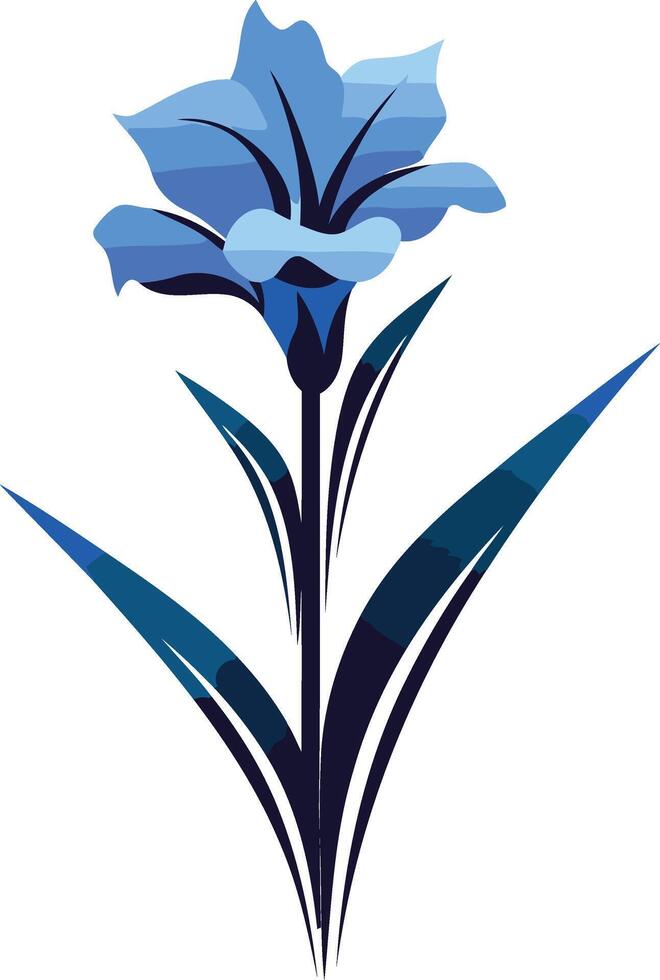 Blue Flower with a White Background vector