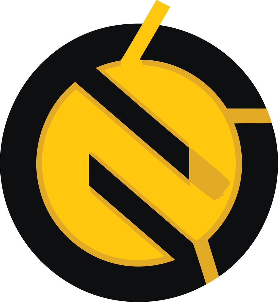 Abstract Logo with Black and Yellow Colors vector