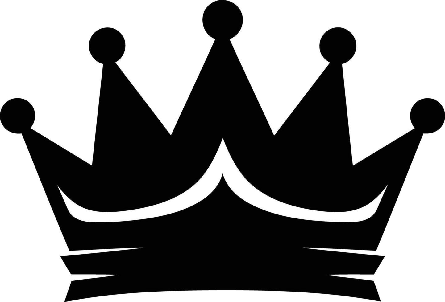 Simple black and white crown icon, perfect for logo design, branding, and web graphics vector