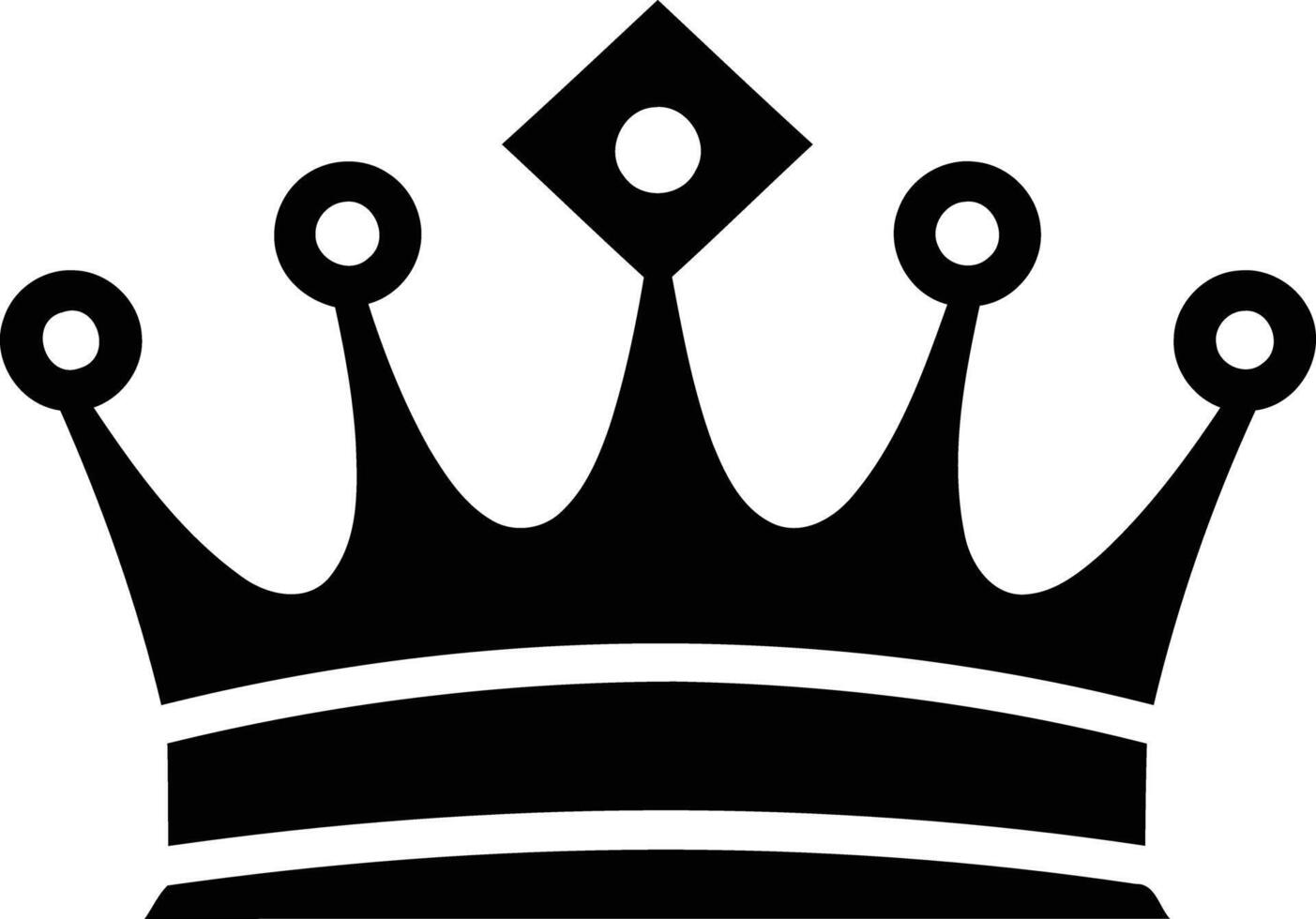Simple black and white illustration of a crown vector