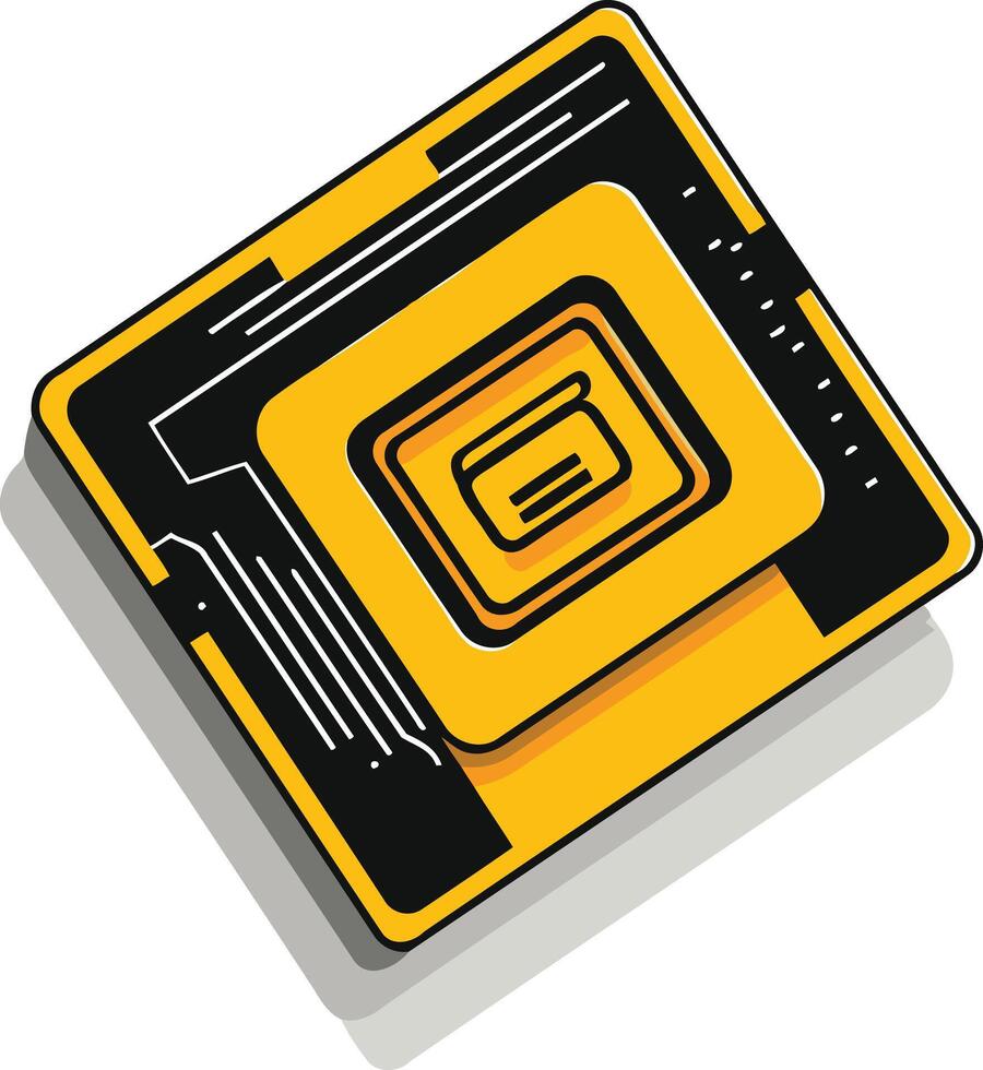 Yellow and Black Circuit Board Illustration vector