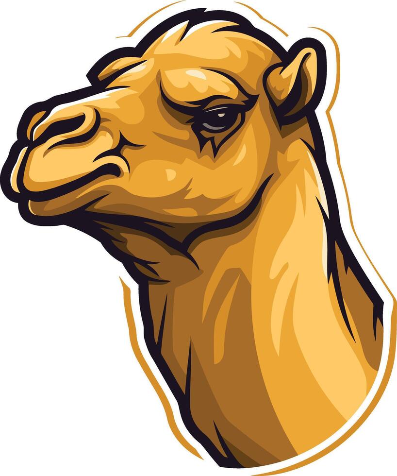 Camel Portrait A Close Up of a Camel's Face vector