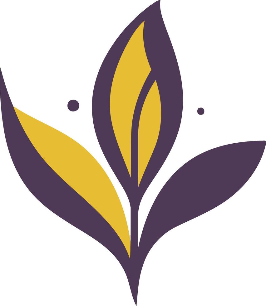 Abstract Floral Design with Yellow and Purple Hues vector