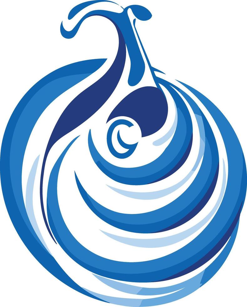 Abstract Blue Water Swirl vector