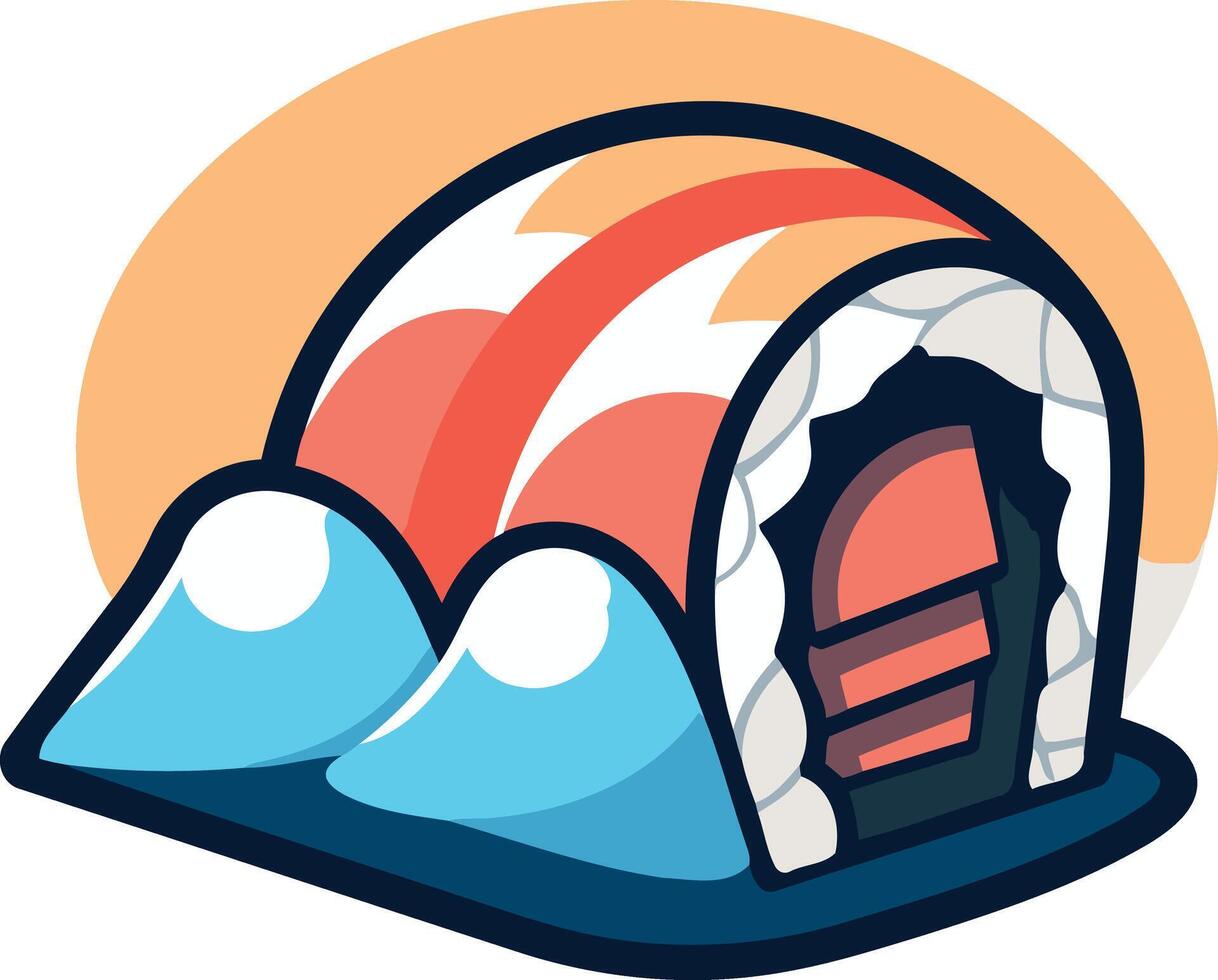 Sushi Roll with Salmon and White Rice vector