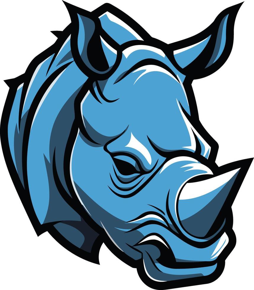 Blue Rhino Mascot Design vector