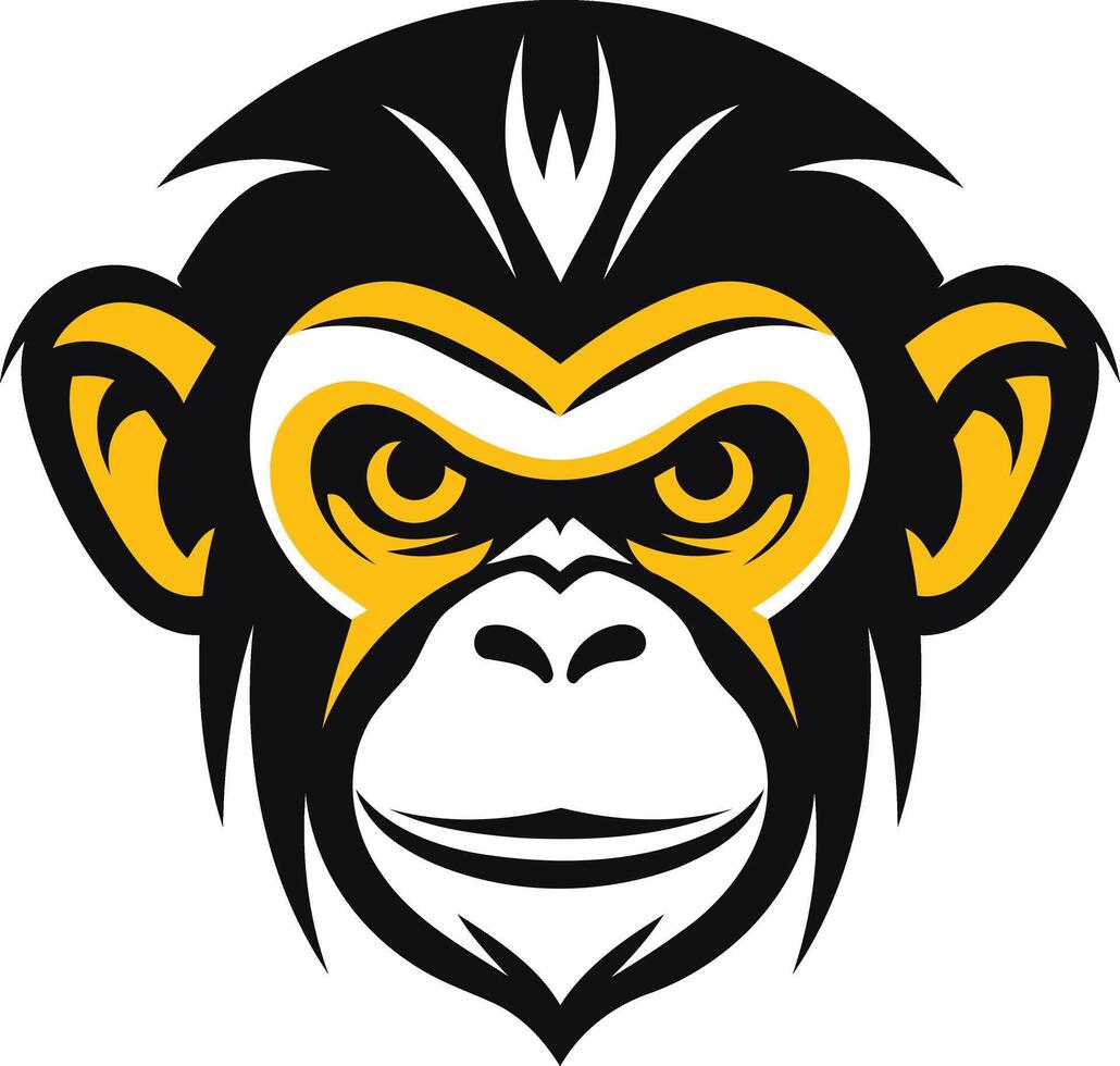 Close up Illustration of a Chimpanzee Face vector